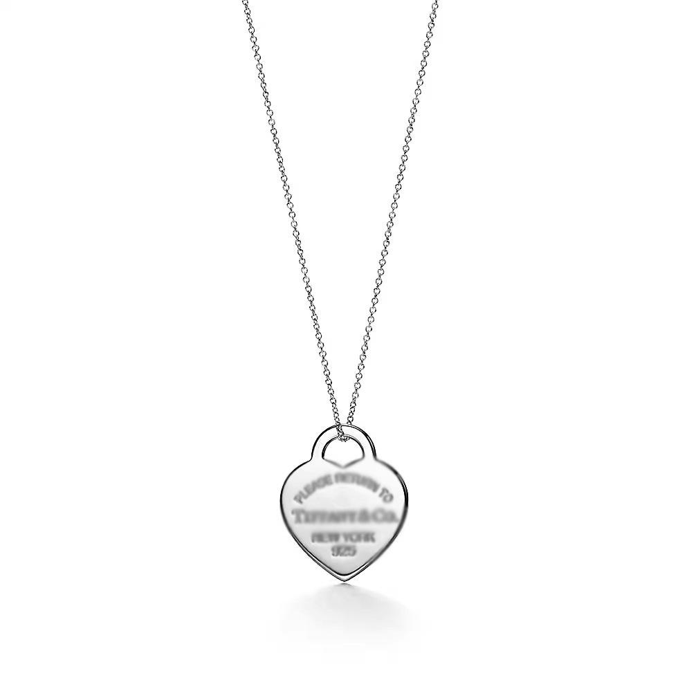 4MM Bead Necklace Heart Tag Necklace Sterling Silver 925