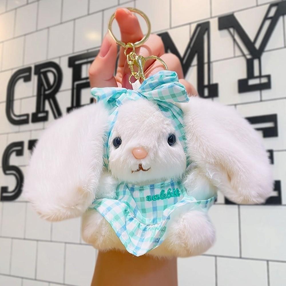 Bow Easter Stuffed Bunny Keychain Creative Rabbit Pendant Bag Charm Plush Toy Key Ring Companion