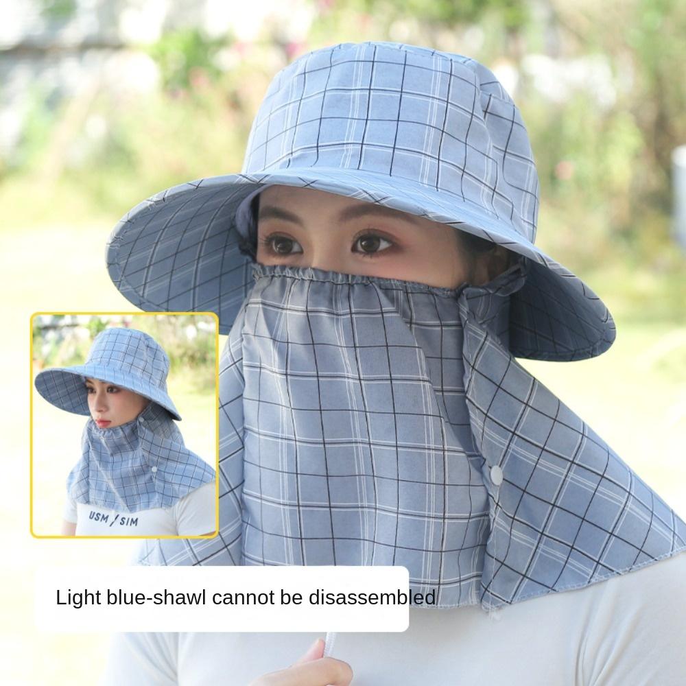 UV Protection Agricultural Work Hat Wide Brim Shawl Mask Fashion Fishing Cap Unisex