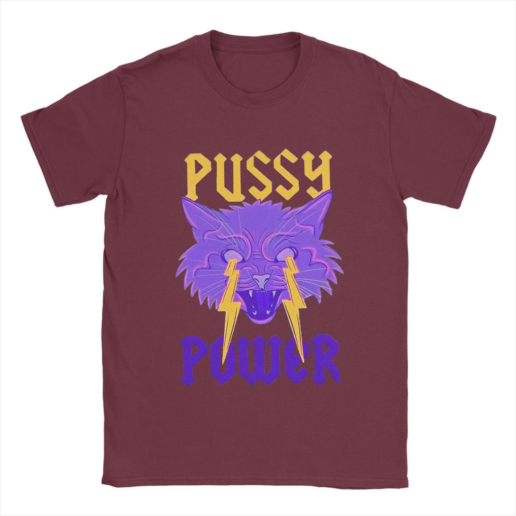 Casual T-Shirt Beach Pussy Power Trendy Cool T-Shirts Funny Cotton Tee Shirt for Men Aesthetic Printed Short Sleeve Top Tees