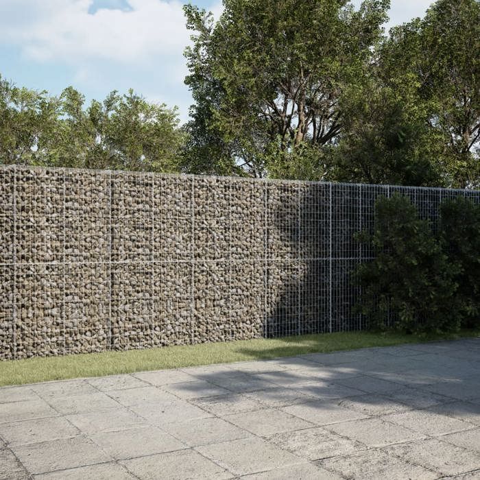 VidaXL Gabion Basket with Lid 1100x100x200 Cm Galvanized Iron, Gabion Wall, Gabion Retaining Wall, Fence In 3295245