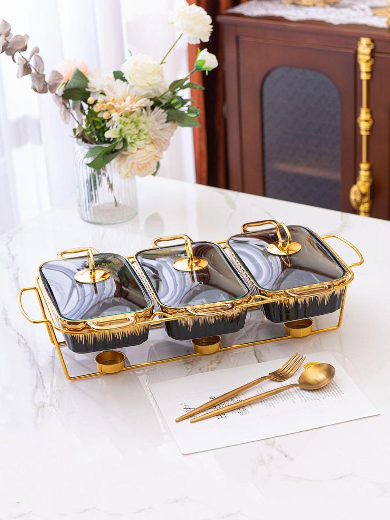 Керамическая кастрюля с двумя ухами и набор для выпечки, 3 предмета