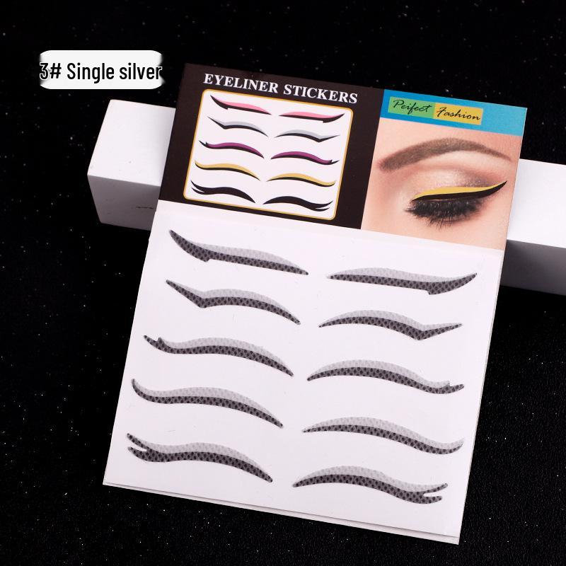 5 пар самоклеящихся наклеек для теней и двойных век для сценического, праздничного, клубного макияжа - Европейский и американский стиль с мерцающей подводкой для глаз