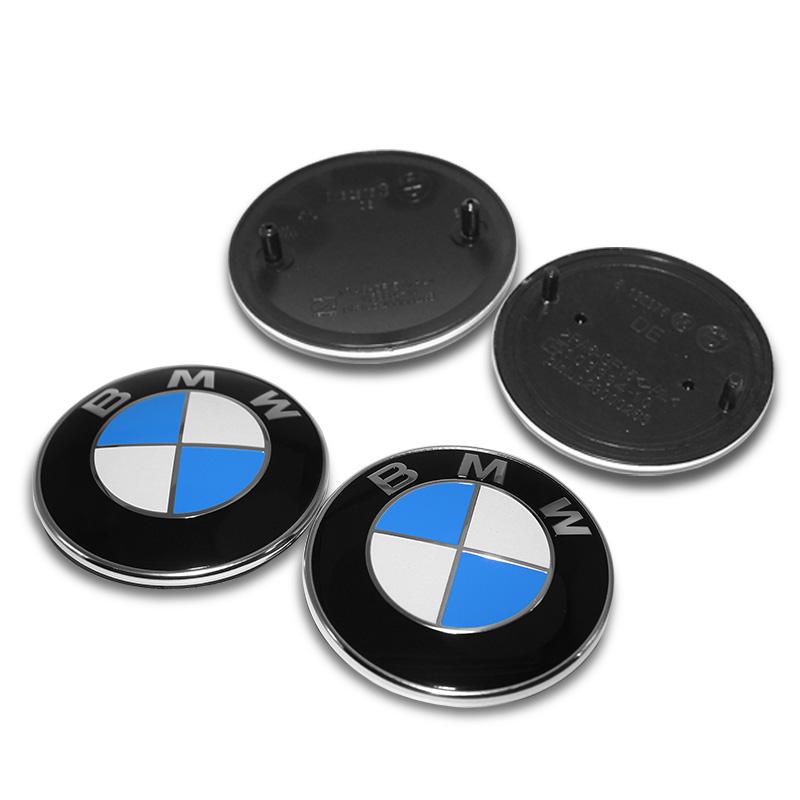 BERV3 2Pcs 82mm 74mm Car Front Bonnet Logo Rear Trunk Cover Badge Emblem for BMW E46 E39 E60 E90 E30 X1 X2 X3 X4 X5 X6 X7 M3 M4 M5