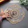 28cm Lace  Embroidered Vintage Lace Placemat Cover Towel Tea Table Mat Decorative Ornament Tablecloth Flag