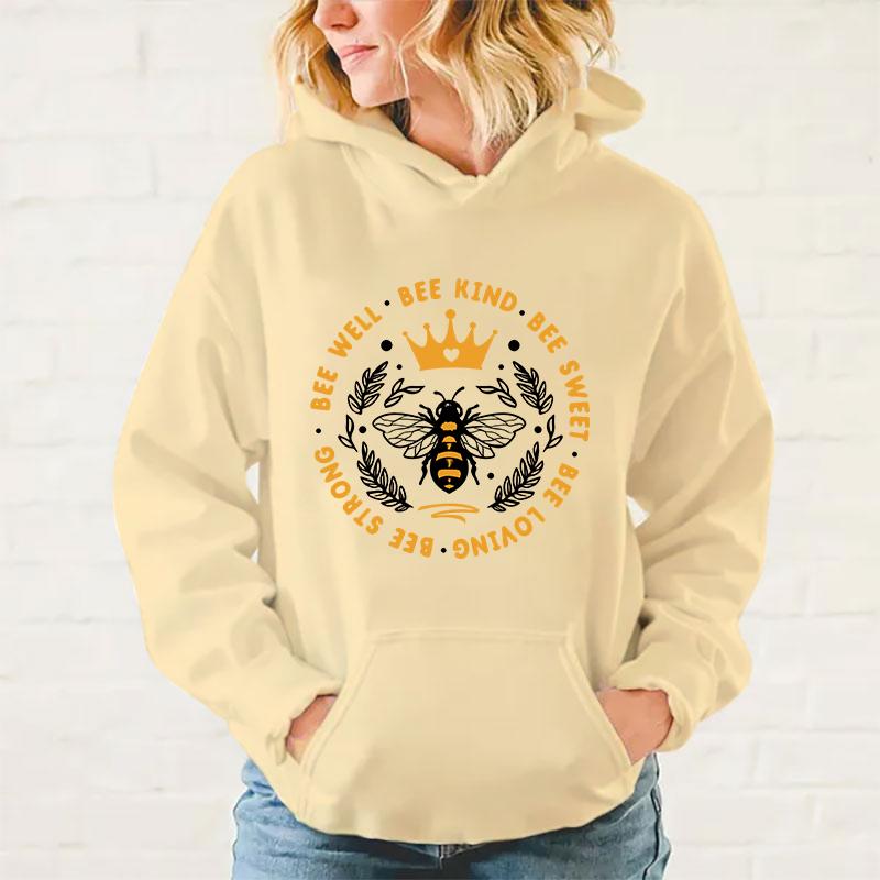 New Bee Happy Hoodies Women Men Funny Harajuku Sweatshirts Unisex Tops