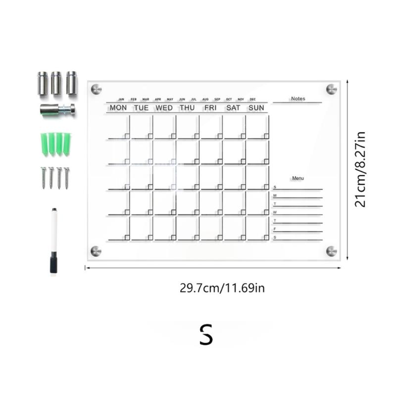 Weekly Planner Acrylic Board Clear Daily Record Board Wall Mounted To Do List Whiteboard Weekly Working Cooking Record Board