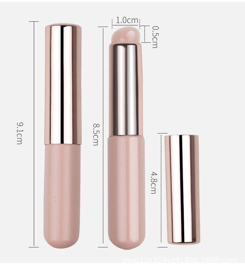 Портативная двухсторонняя силиконовая кисть для губ с пылезащитной крышкой, мини-кисть для растушевки и консилера, инструмент для нанесения помады и карандаша для губ.