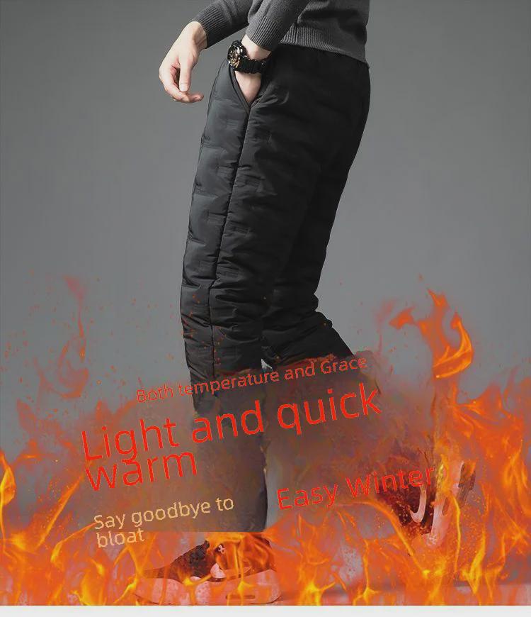 Men's Plus Velvet Thicken Cotton Trousers: Winter Warm, Casual Fit, Elastic Ankle, Suitable for Middle-Aged and Elderly.