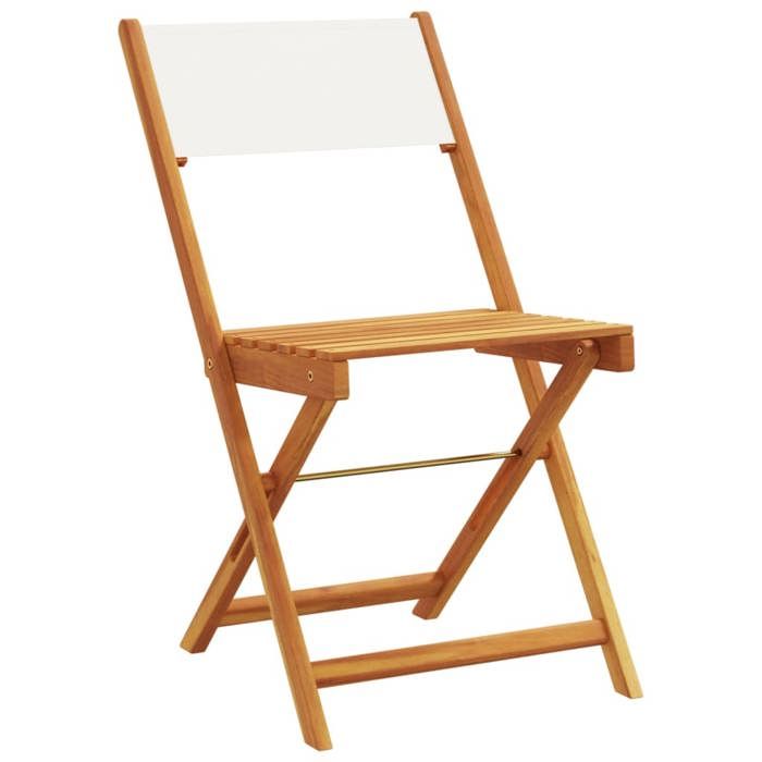 VidaXL Chaises de jardin pliantes lot de 8 tissu et bois massif, siège de jardin, chaise de patio, chaise à manger de 3214612