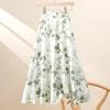 Summer Elegant Fashion Harajuku Slim Fit Female Clothes Loose Casual All Match Skirts Printed Patchwork High Waist A-line Skirt