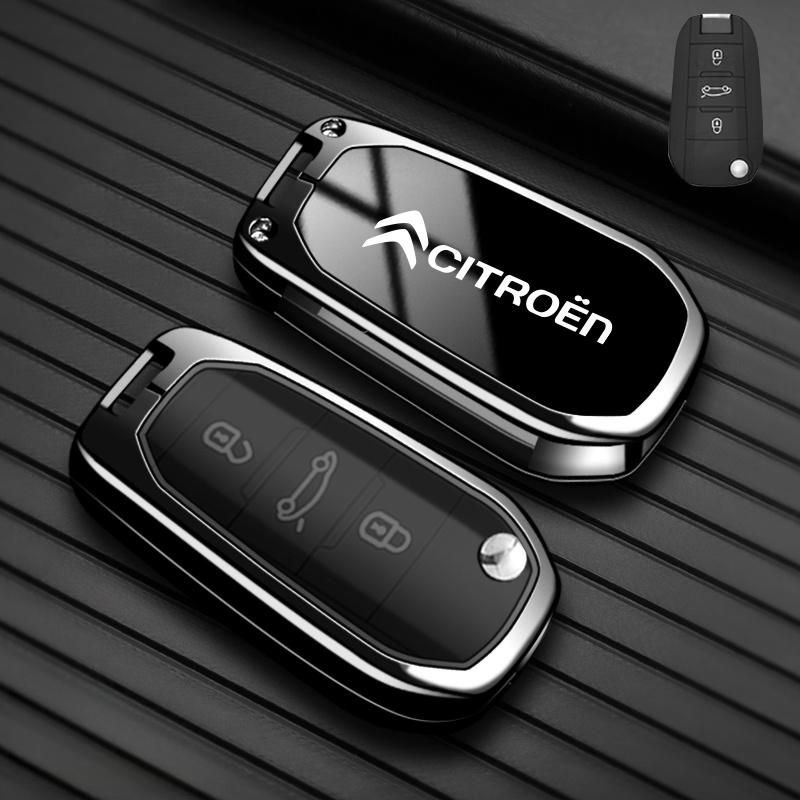 YKFEA1 Zinc Alloy High-end Car Key Cover For Citroen C1 C2 C3 C4 C5 C6 VTS Xsara C-Crosser Berlingo Jumpy Key Bag Keychain Accessories