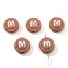 Двусторонние бисквитные шармы Эмаль M Дизайн с подтеками для DIY украшений 2 или 10 шт.
