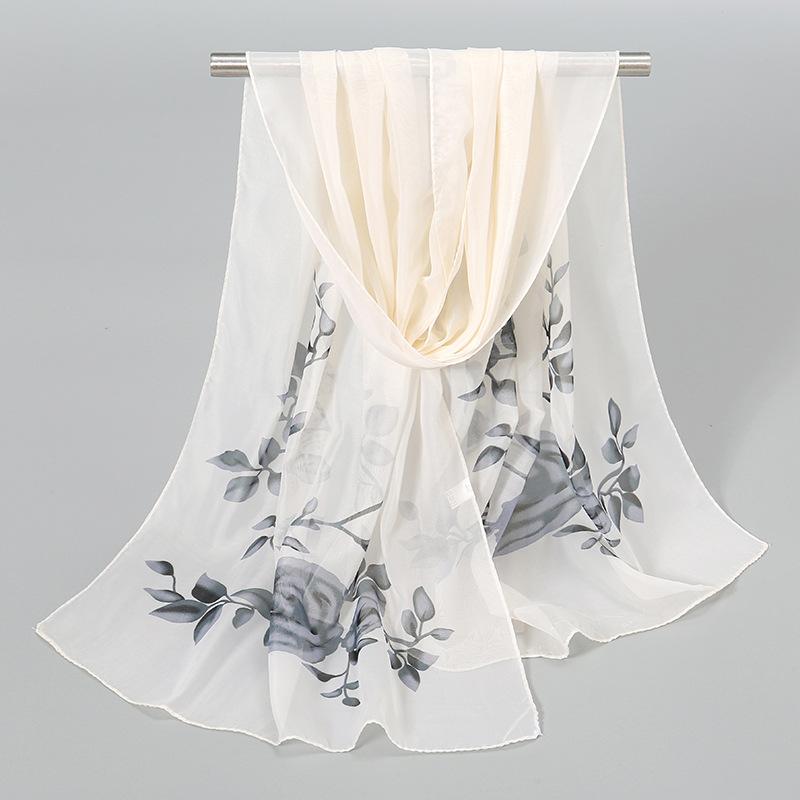 Шифоновые шарфы для женщин Весенние профессиональные шарфы Простые принтованные шарфы для женщин