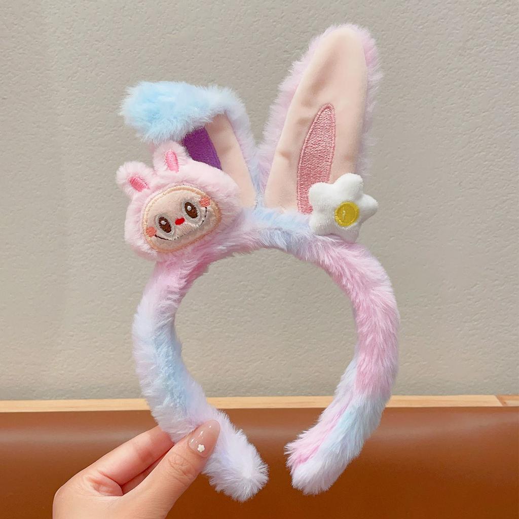 Детские повязки для волос, мультяшные плюшевые повязки для волос, девичьи кроличьи ушки, повязки для умывания