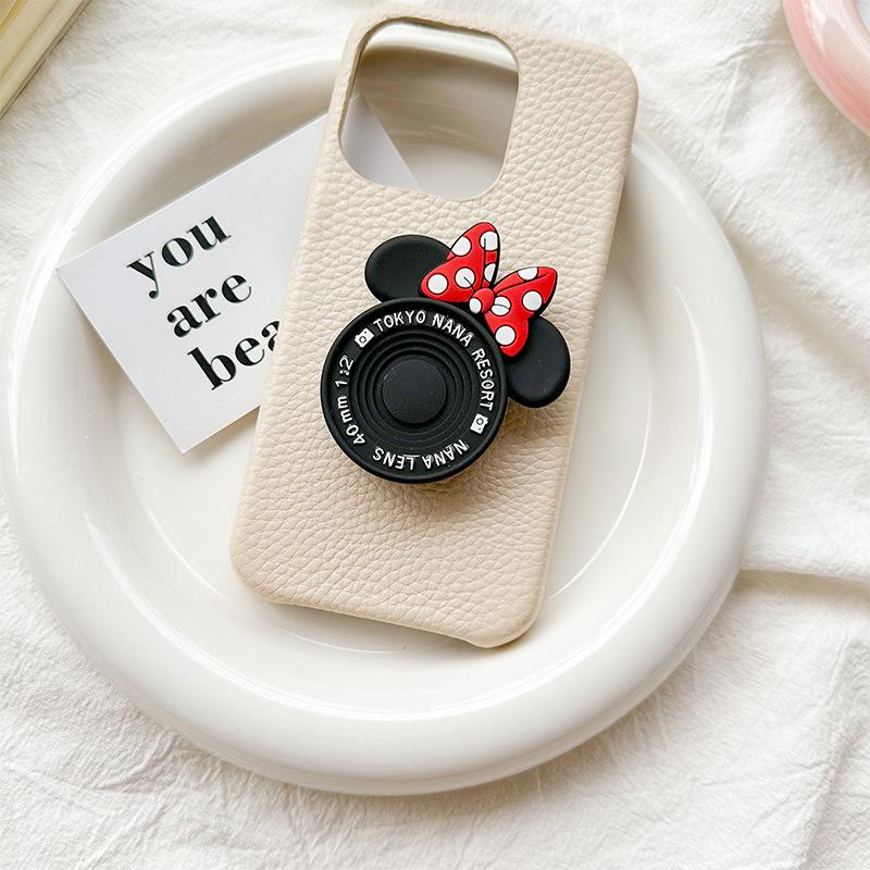 Креативный держатель-подушка для телефона Mickey Mouse с бантом, выдвижной, для задней панели, настольная подставка