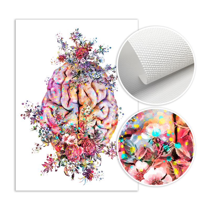 Современный набор картин на холсте с цветочным орнаментом: Искусство для сердца, легких, почек и мозга для медицинского декора