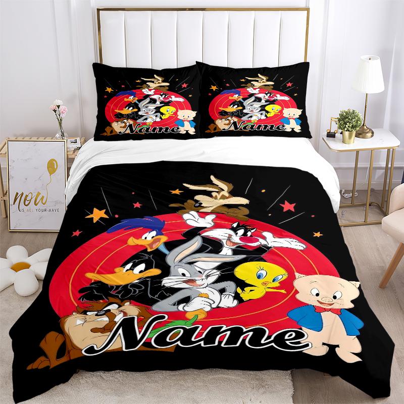Custom Textile Tom Jerry Bedding 3 Piece Set HD Print Duvet Cover Pillowcases for Teens Adult Bedroom Decoration