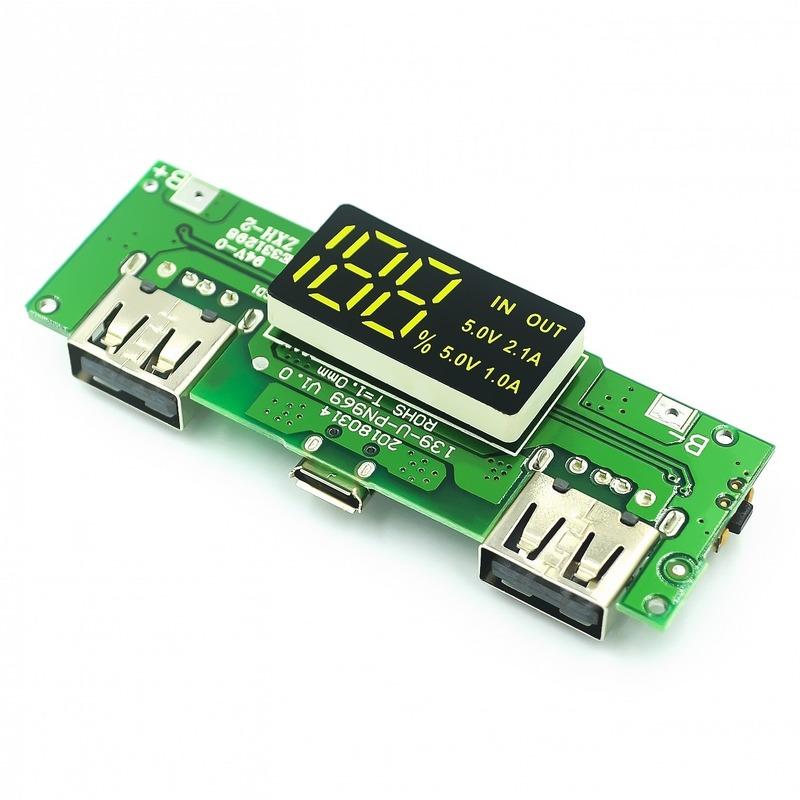 Светодиодный двойной USB 5 В 2,4 А Micro/Type-C USB мобильный блок питания 18650 модуль зарядки литиевая батарея плата зарядного устройства защита цепи
