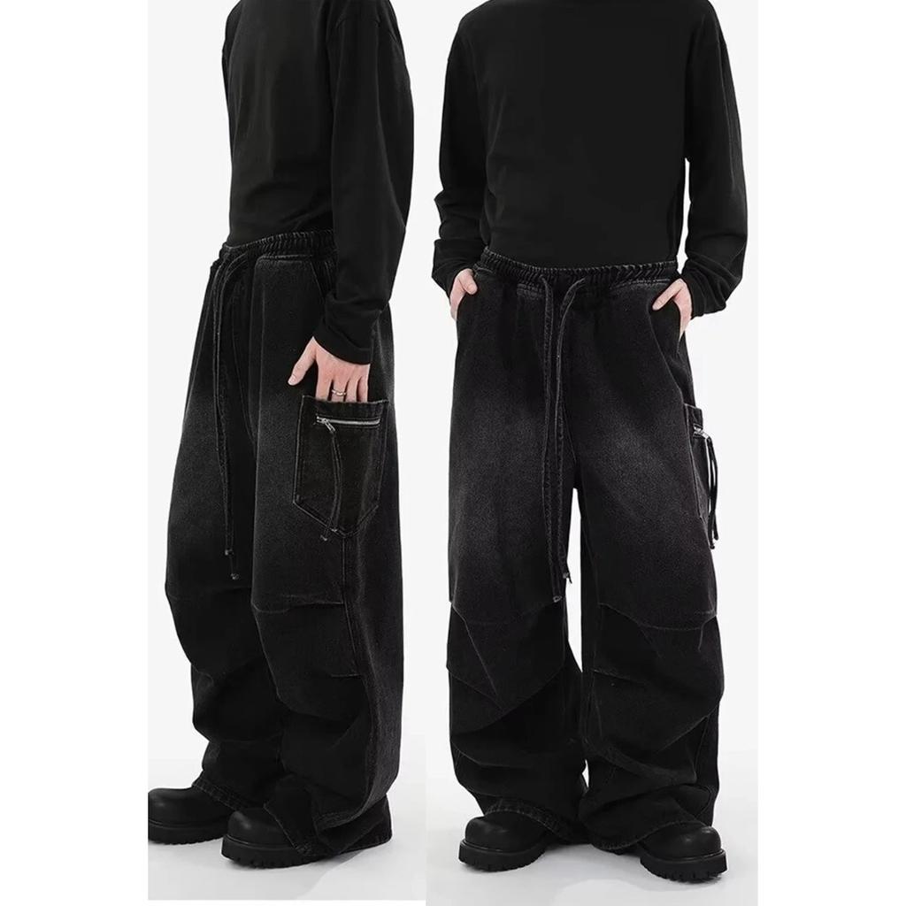 ZYLLO Y2K Мешковатые джинсы Унисекс Модные Повседневные Широкие джинсовые брюки Качество Хай-стрит Американский стиль Уличная одежда Оверсайз брюки