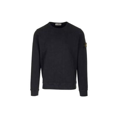 STONE ISLAND FW23 Толстовка с круглым вырезом, логотипом и длинными рукавами, унисекс, черная 791562420-V0029