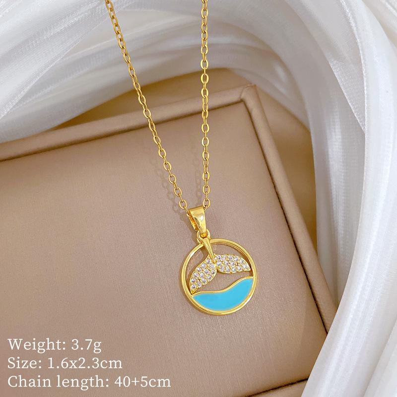 Подвеска-месяц из титановой стали: Элегантный дизайн микро-паве с полным бриллиантовым покрытием, сверкающий и стильный для женщин.