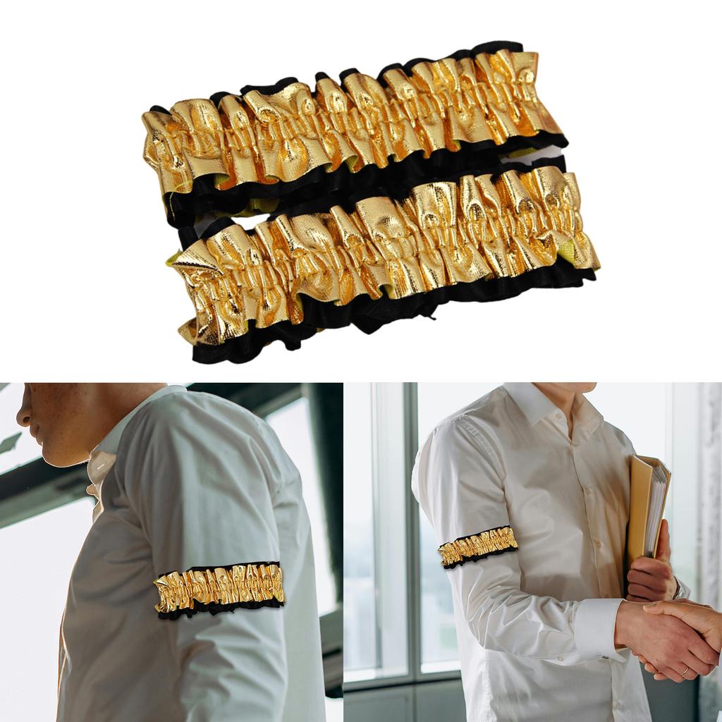 1Pair Business Shirt Sleeves Holder Sleeve Stay for Wedding Shirt Sleeve Fixing Belt Ruffle Sleeve Band Elastic Armband