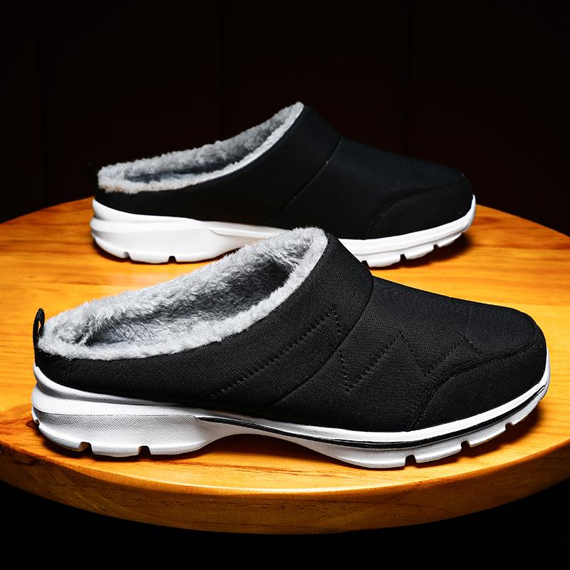 Тапочки Зимние Теплые Плюшевые Домашние Комнатные Тапочки для Пары Водонепроницаемые Мягкие Удобные Зимние Женские Туфли Мужская Обувь Большой Размер 48