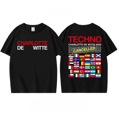 Модная новая футболка с принтом Шарлотты де Витте, черная, в стиле ретро, с коротким рукавом, мужская и женская, свободного кроя, больших размеров