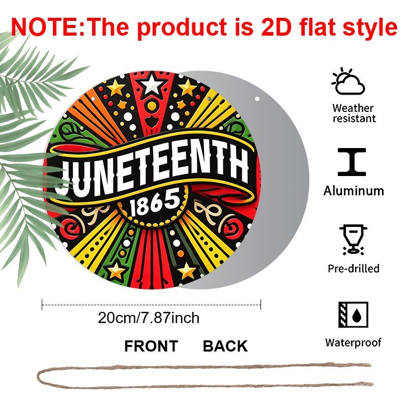 2D Flat Aluminum Wall Hangings with A Juneteenth Theme Are Available in Various Sizes Featuring Radiating Lines Stars and African-inspired Patterns