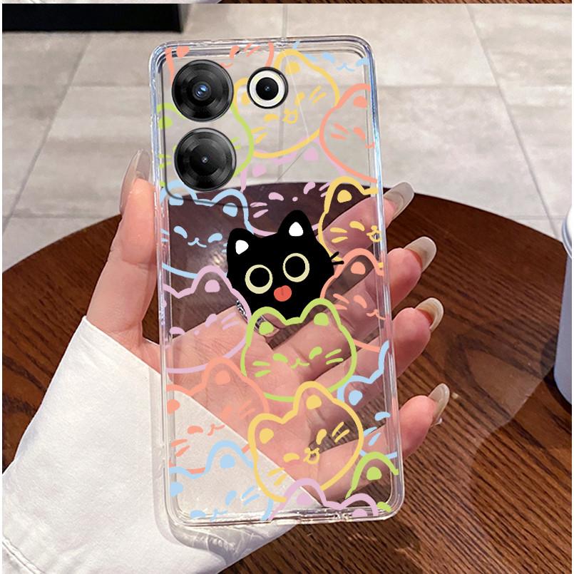 Чехол для телефона Tecno Camon 20 Pro 5G CK8n Чехол Techno Camon 20 Pro 5G Силиконовый Роскошный Милый Любовь Кролик Забавный Прозрачный Мягкий Корпус