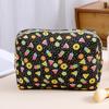 Fashion Fruit Print Cosmetic Bag Women Make Up Bag Portable Travel Cosmetic Organizer Female Makeup Pouch Case Toiletries Bag