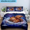 Squirrel Dreams Under Moonlight 3pcs Bedding,Including 1pc Duvet Cover And 2pcs Pillowcases Perfect for Christmas,Ideal for Bedroom, Dormitory