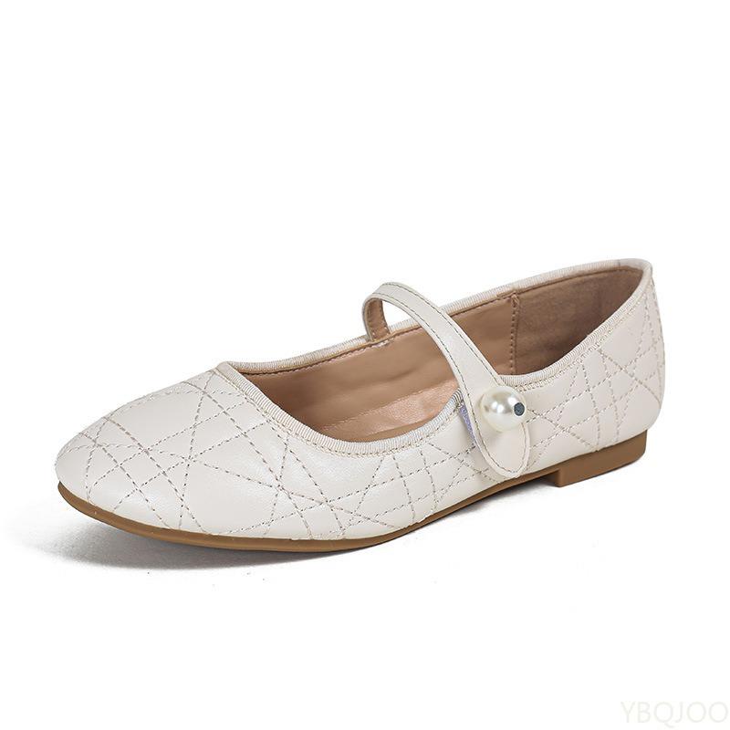 Мода 2025 Туфли с круглым носком и мелким вырезом Высококачественные Модные женские балетки Повседневные Легкие Дышащие Нескользящие Женские туфли