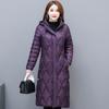 Middle Aged Women Winter Long Jacket Hooded Casual Thicken Warm Cotton Padded Coat Female Parkas Winter Overcoat