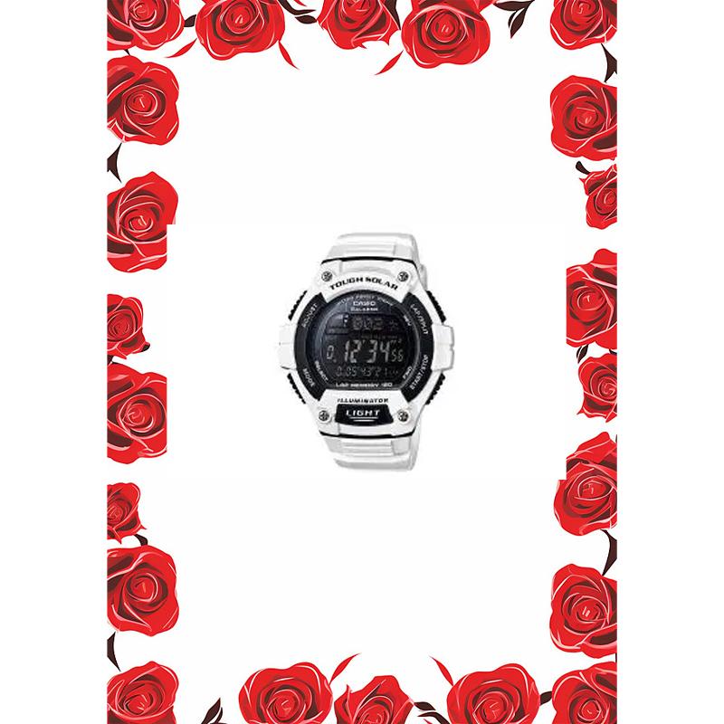 Casio Серия STANDARD, водонепроницаемые, кварцевый механизм, полимерный ремешок, японские и корейские часы, одинаковый стиль для мужчин и женщин, черный циферблат W-S220C-7BJH
