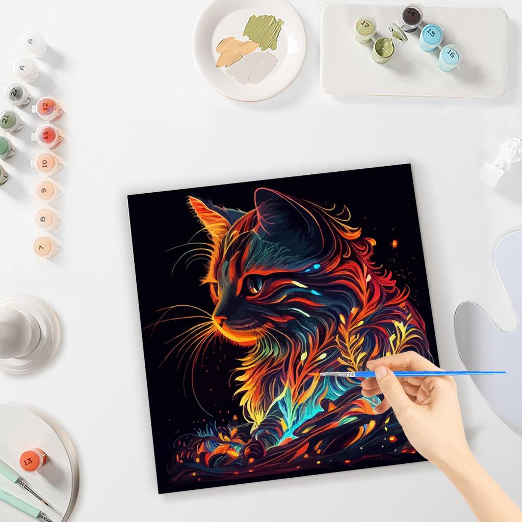 Рамка для рисования по номерам для взрослых, наборы красочных кошек, животных, картина, набор красок по номерам для украшения дома 40x40