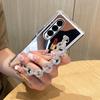 Роскошный браслет со стразами, чехол для телефона Samsung Galaxy Z Fold 5 4 3 5G, зеркало для макияжа, мягкий противоударный чехол из ТПУ с рамкой для женщин