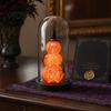 Unique Halloween Gift Decoration, Lighted Skeleton in Clear Dome Cloche with Warm Glow, Battery Year-round Decor Operated Skull Lamp Witch Hat