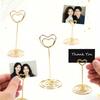 Gold Table Number Holders, Wedding Dining Place Card Holders, Table Center Decor Photo Clips, Wire Picture Clips, Memo Clips, Christmas