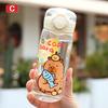 Capybara Cartoon 400Ml Portable Large-Capacity Water Bottle Sport Fitness Straw Cups Student Plastic Water Cups