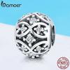 BAMOER Круглый шарм из стерлингового серебра 925 с узорами