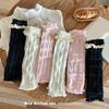 Women Fairycore Knitted Leg Warmers Calf Socks Japanese Sweet Bowknot Ruffled Lace Trim Leg Covers Boot Cuffs Stockings