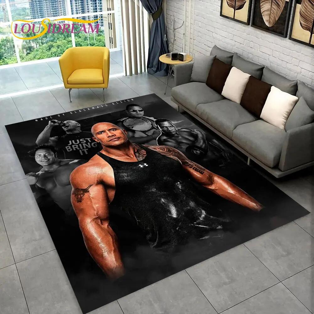 HD Ковер The Rock Дуэйн Джонсон, Ковер для гостиной, спальни, дивана, придверный коврик, украшение, детский игровой нескользящий коврик для пола 3D