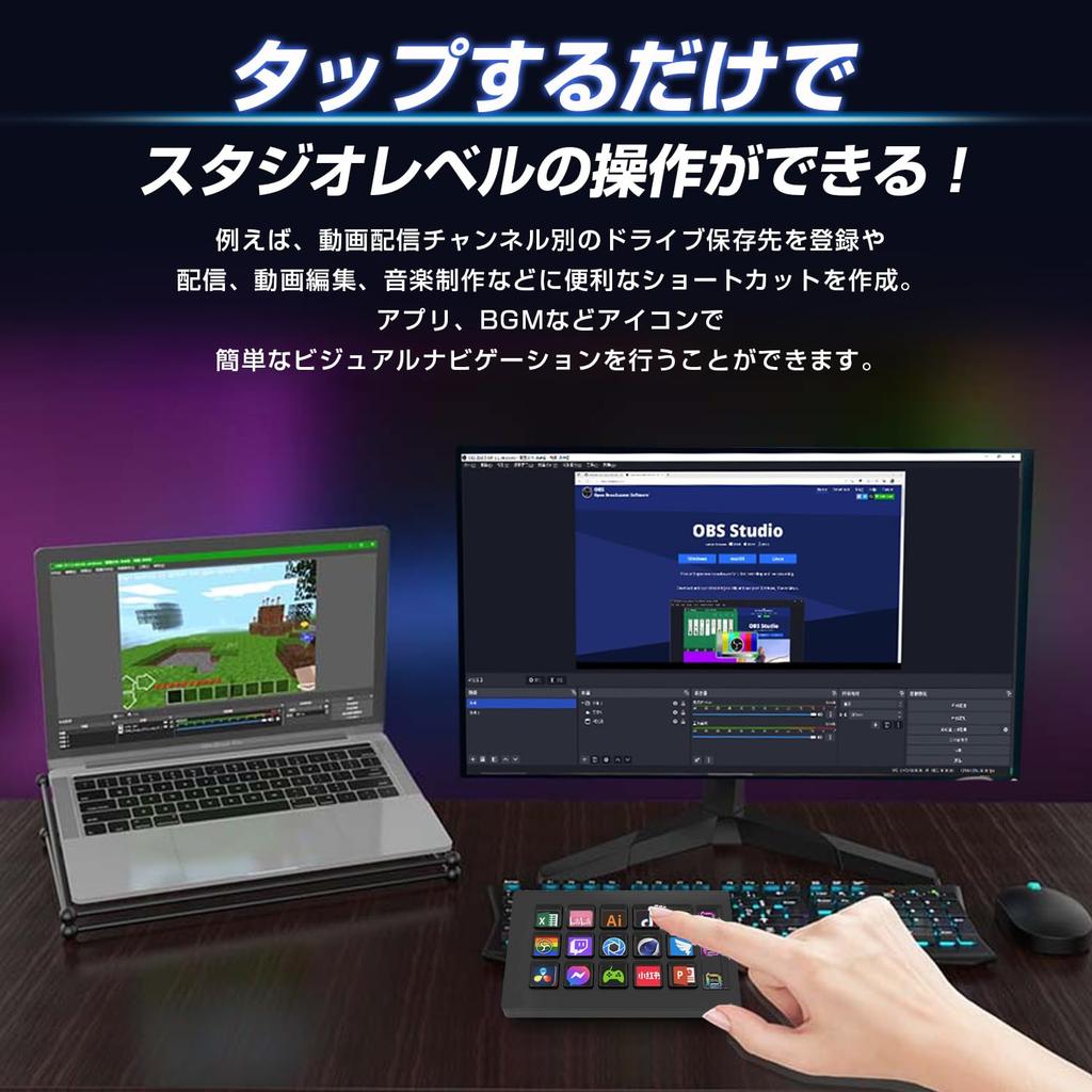 HSV293 Тонкие клавиши быстрого доступа 15 пользовательских клавиш Windows Twitch YouTube 10/macOS (черный)