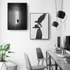 Современная черно-белая фигура, абстрактная картина на холсте, настенная художественная печать, плакат, изображение, декоративная живопись, домашний декор для гостиной