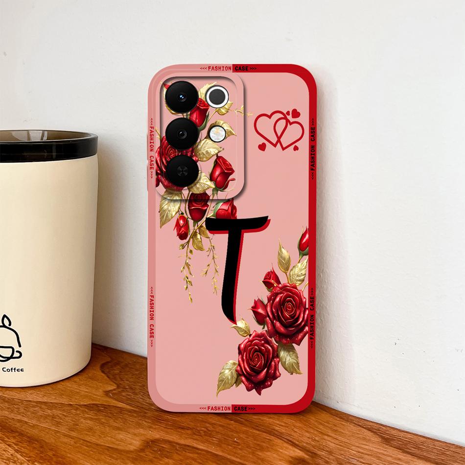 Чехол для телефона Realme C85 Pro Цветы Имя Буквы Мягкий Жидкий Силикон Чехол с Полной Защитой Для Realme C 85 Ударопрочный Корпус