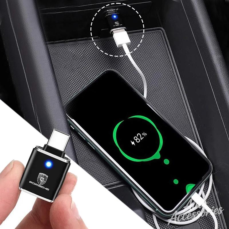 hbcr1 Adapter Type C to USB 3.0 OTG Adapter Connector Type C OTG Conventer For Porsche 918 911 Taycan Panamera Cayenne Boxster sticker