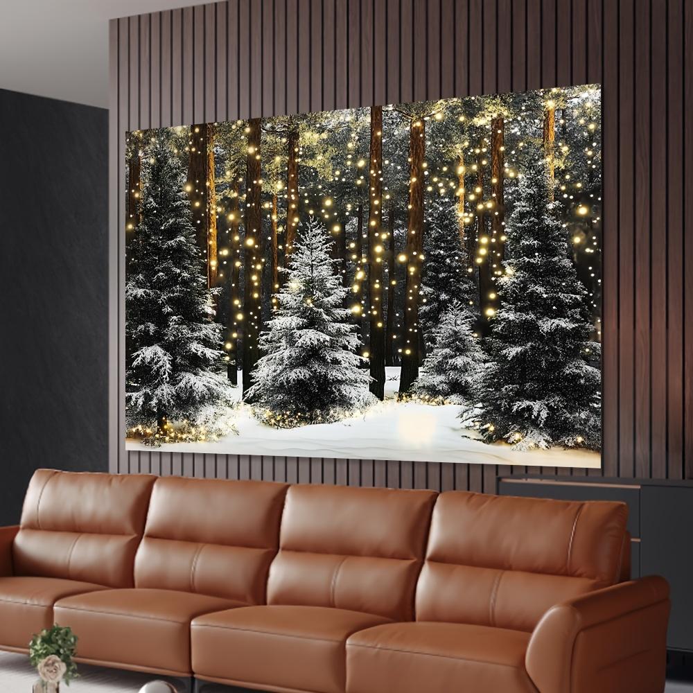 Рождественские елки Зимний снежный пейзаж Декоративный фон Зимний фотофон Украшения для фотостудии Фотобудка Рождественская вечеринка