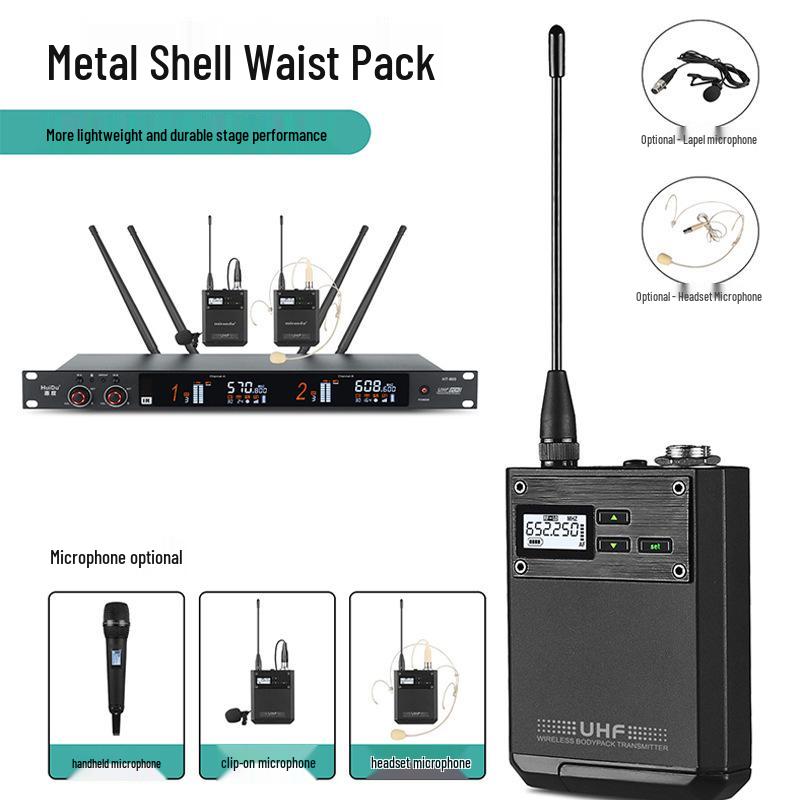 HuiDu HT-500 Двухканальная беспроводная конференц-микрофонная система с истинным разнесением